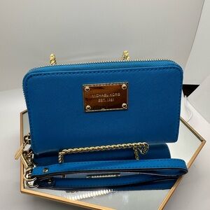 Michael Kors Teal-Blue Saffiano Wallet NWOT!!